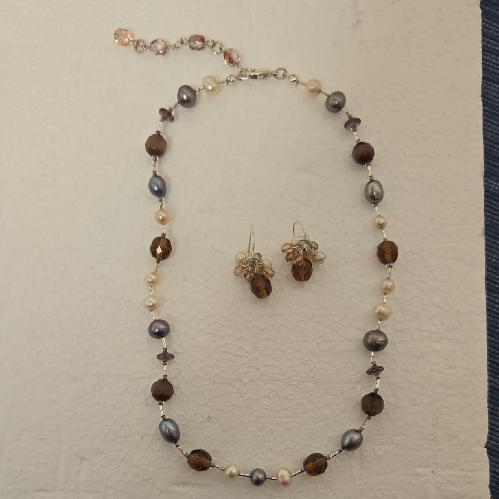 SET: Pearl and Bead Necklace Set